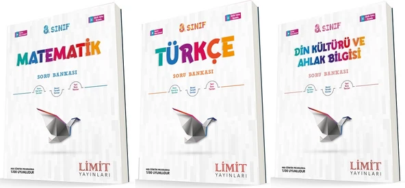 Limit 8. Sınıf Matematik + Türkçe + Din Soru Seti 3 Kitap ürün görseli 1