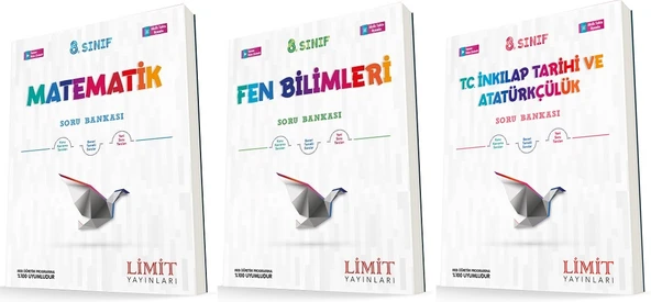 Limit 8. Sınıf Matematik + Fen + İnkılap Soru Seti 3 Kitap ürün görseli 1