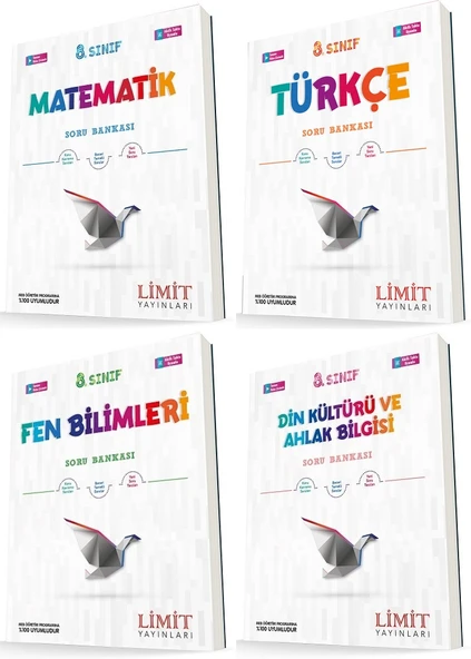 Limit 8. Sınıf Matematik + Türkçe + Fen + Din Soru Seti 4 Kitap ürün görseli 1