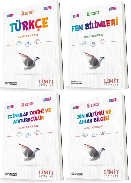 Limit 8. Sınıf Türkçe + Fen + İnkılap + Din Soru Seti 4 Kitap ürün görseli 1