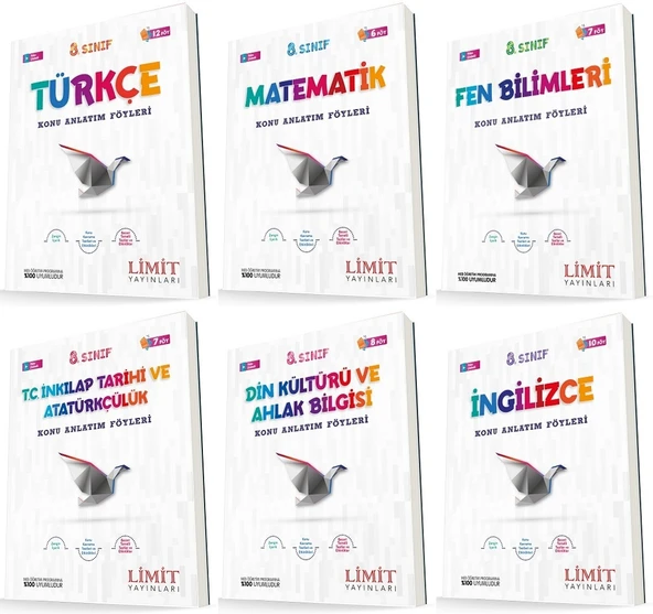 Limit 8. Sınıf Konu Anlatım Föyleri Seti Tam Set 6 Kitap ürün görseli 1