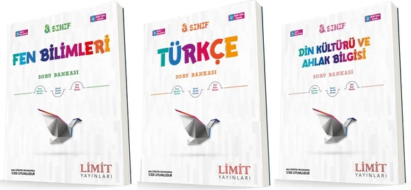 Limit 8. Sınıf Fen + Türkçe + Din Soru Seti 3 Kitap ürün görseli 1
