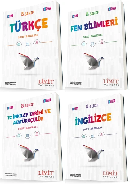 Limit 8. Sınıf Türkçe + Fen + İnkılap + İngilizce Soru Seti 4 Kitap ürün görseli 1