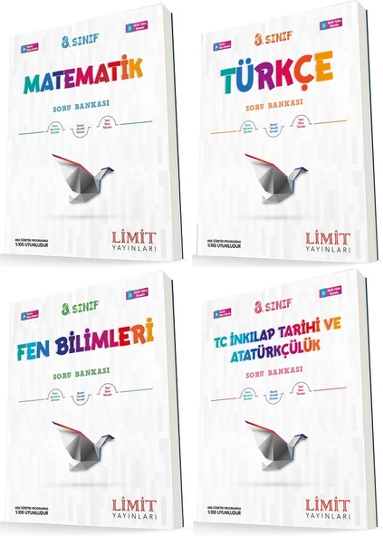 Limit 8. Sınıf Matematik + Türkçe + Fen + İnkılap Soru Seti 4 Kitap ürün görseli 1