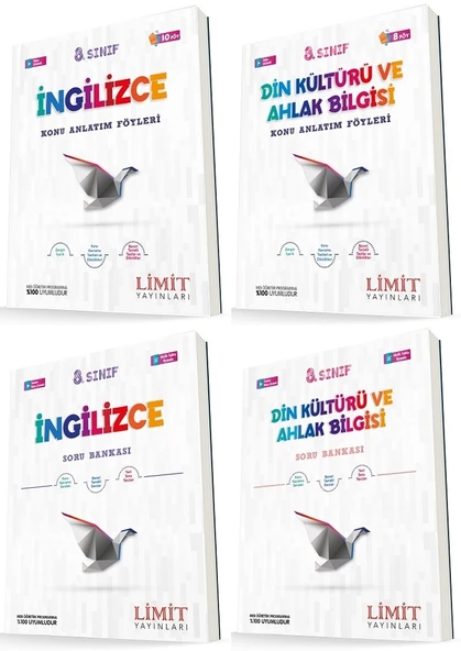 Limit 8. Sınıf İngilizce + Din Konu Föyleri + Soru Seti 4 Kitap ürün görseli 1