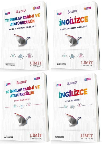 Limit 8. Sınıf İnkılap + İngilizce Konu Föyleri + Soru Seti 4 Kitap ürün görseli 1