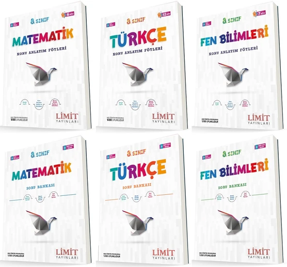 Limit 8. Sınıf Matematik + Türkçe + Fen Konu Föyleri + Soru Seti 6 Kitap ürün görseli 1