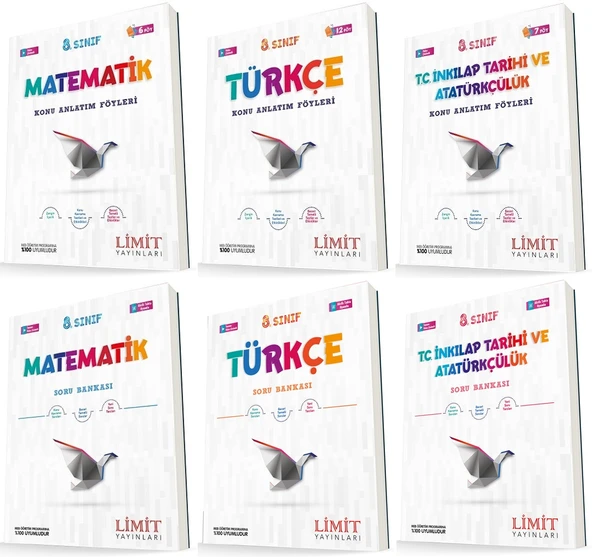 Limit 8. Sınıf Matematik + Türkçe + İnkılap Konu Föyleri + Soru Seti 6 Kitap ürün görseli 1