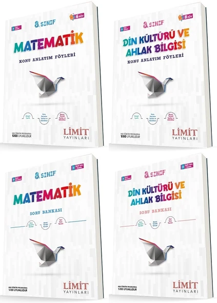 Limit 8. Sınıf Matematik + Din Konu Föyleri + Soru Seti 4 Kitap ürün görseli 1