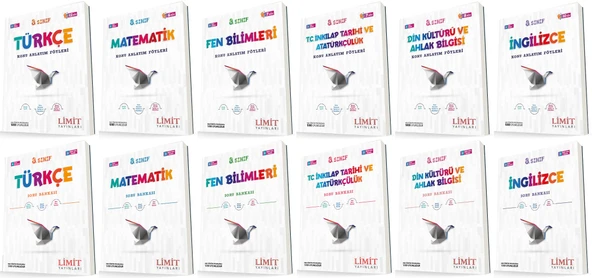 Limit 8. Sınıf Konu Anlatım Föyleri + Soru Seti Tam Set 12 Kitap ürün görseli 1