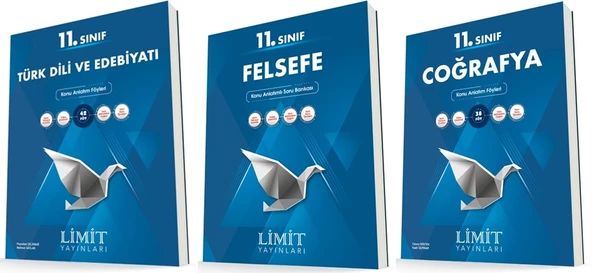 Limit 11. Sınıf Edebiyat + Felsefe + Coğrafya Konu Föyleri Seti 3 Kitap ürün görseli 1