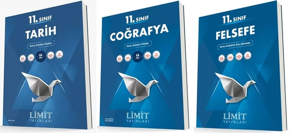 Limit 11. Sınıf Tarih + Coğrafya + Felsefe Konu Föyleri Seti 3 Kitap ürün görseli 1