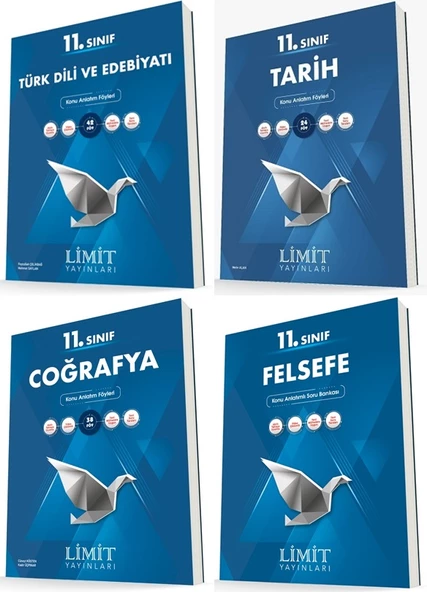 Limit 11. Sınıf Edebiyat + Tarih + Coğrafya + Felsefe Konu Föyleri Seti 4 Kitap ürün görseli 1