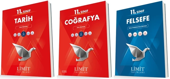 Limit 11. Sınıf Tarih + Coğrafya + Felsefe Soru Seti 3 Kitap ürün görseli 1