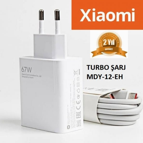 Orjinal Xiaomi Mi 6 Type-C Data Kablo ve 67W 6A MYD-12-ES Hızlı Şarj cihazı 67WXIAOMI0017 ürün görseli 1