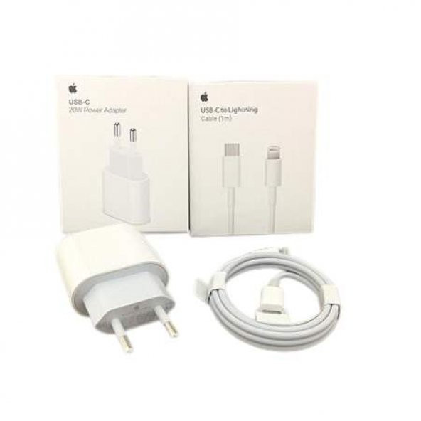 Day Orjinal Apple iPhone 13 20W Hızlı Şarj Aleti Seti USB-C MHJE3TU-A + MQGJ2ZM/A (Kablo Dagil) ürün görseli 1