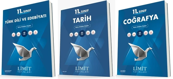 Limit 11. Sınıf Edebiyat + Tarih + Coğrafya Konu Föyleri Seti 3 Kitap ürün görseli 1