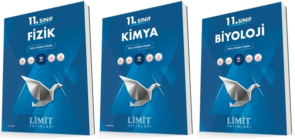 Limit 11. Sınıf Fizik + Kimya + Biyoloji Konu Föyleri Seti 3 Kitap ürün görseli 1
