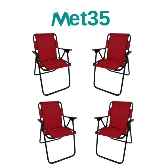 met35 Katlanır Piknik Sandalyesi-4lü - Resim 3