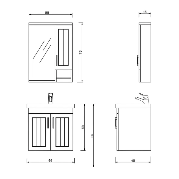 Denko Lotus 60 Cm Beyaz Banyo Dolabı - Resim 4