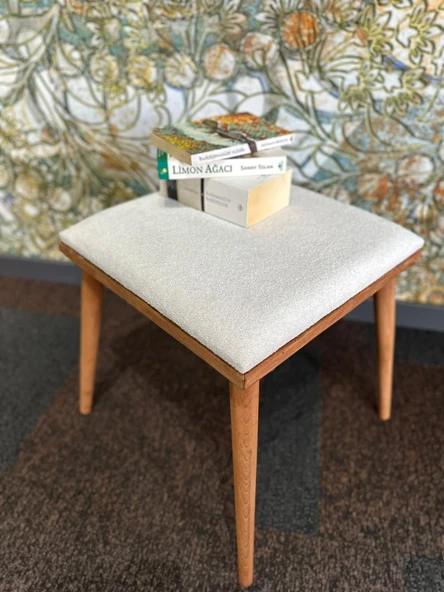 DTM HOME Kare Krem Tedy Puf ürün görseli 1