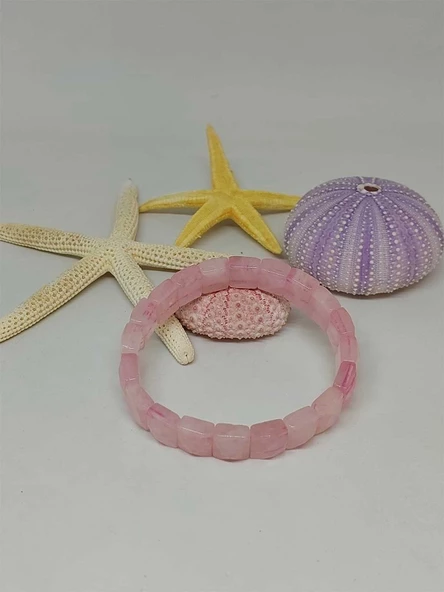 Pembe Kuvars Taşı Unisex Bileklik ürün görseli 1