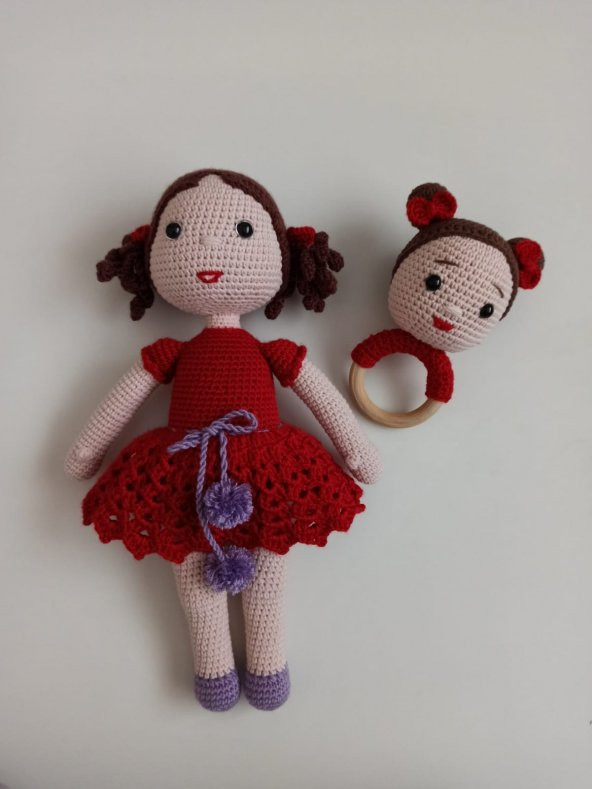 Yeni Doğan Şirin Bebek Seti Amigurumi Organik Oyuncak ürün görseli 1