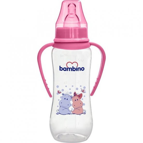 Bambino Kulplu PP Biberon 250 ml Hippopotam ürün görseli 1