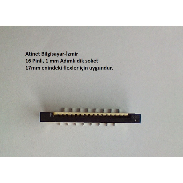 16 Pin 1Mm Adımlı Flex Soketi Flex Ffc Konnektörü 16-1-Dik ürün görseli 1