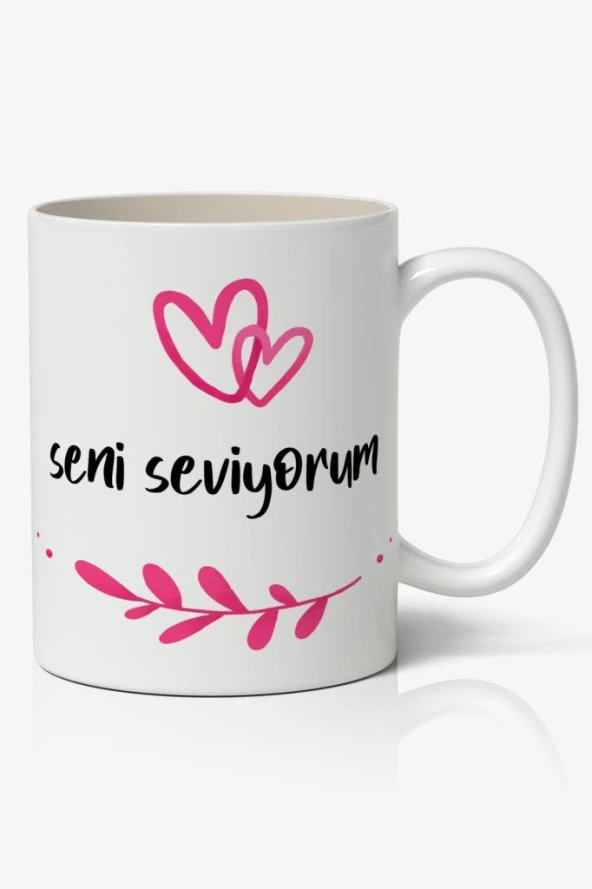 Seni Seviyorum Baskılı Kupa Bardak Baskılı Kahve Kupa Bardak ürün görseli 1