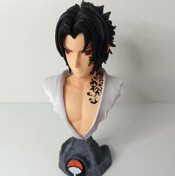 Anime Naruto Sasuke Uchiha Büst Eylem Karakter Figür Oyuncak Biblo 14 cm ürün görseli 1