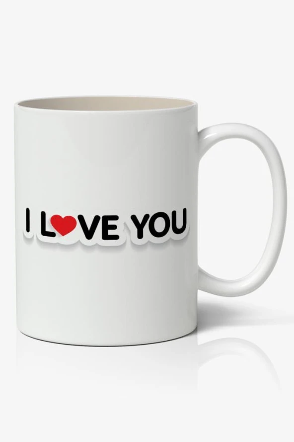 I Love You - Seni Seviyorum Yazılı Baskılı Kupa Bardak Baskılı Kahve Kupa Bardak ürün görseli 1