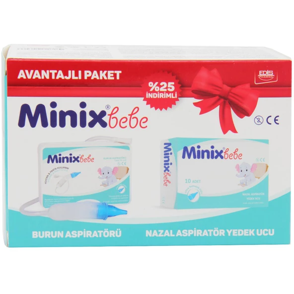 Minixbebe Nazal Burun Aspiratörü Ve Yedek Ucu 10 lu Avantajlı Paket ürün görseli 1