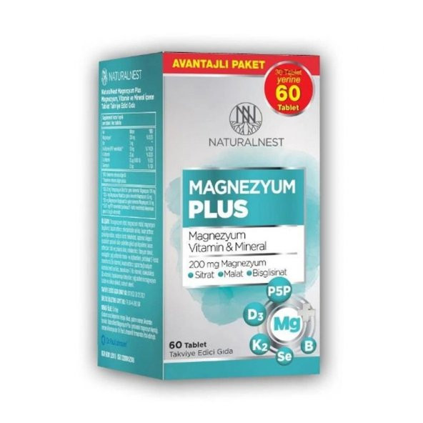 Naturalnest Magnezyum Plus 60 Tablet ürün görseli 1