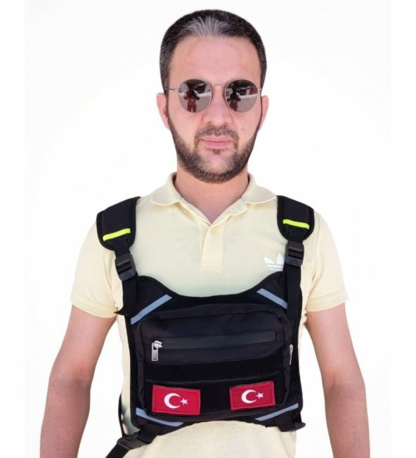 Motorcu Göğüs Çantası Reflektörlü Su Geçirmez Avcı Tüm Bedenlere Uyar ürün görseli 1