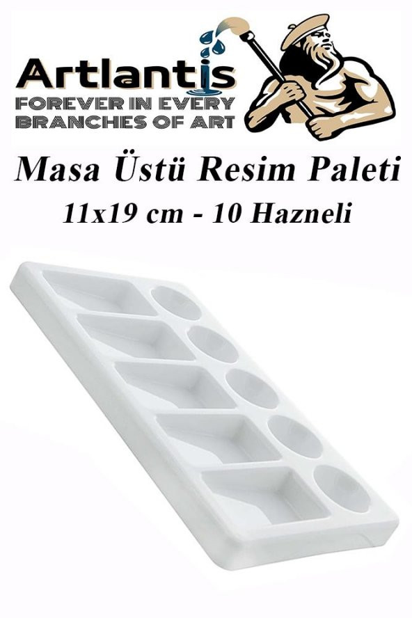 Masa Üstü Resim Paleti 1 Adet 10 Hazneli Boya Paleti 11x19 cm Sanatsal Boyalar İçin Palet Akrilik Boya Yağlı Boya Guaj Boya ürün görseli 1
