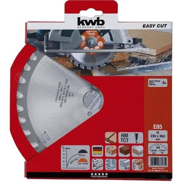 KWB Tepsi Testere 230 x 30mm 34 Diş E85 588533 ürün görseli 1