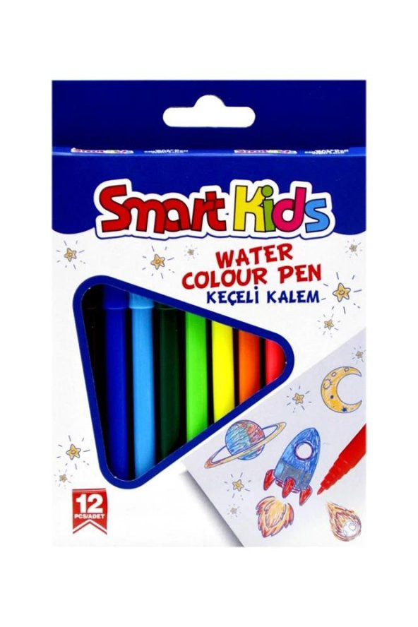 Keçeli Boya Kalemi 12 Li 1 Paket Keçeli Kalem 12 Renk Keçe Uçlu Boya Kalemi Renkli Boya Kalemleri ürün görseli 1
