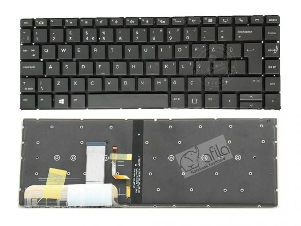 Hp EliteBook Folio 1040 G4 Notebook Klavyesi Siyah TR / Işıklı - Resim 2