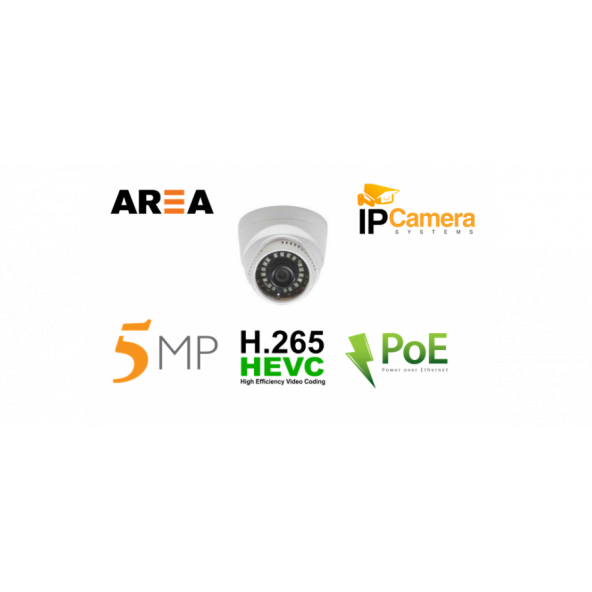 5MP 4K FORMATINDA SESLİ MİKRAFONLU FULL HD POELİ DOME İP GÜVENLİK KAMERASI ürün görseli 1