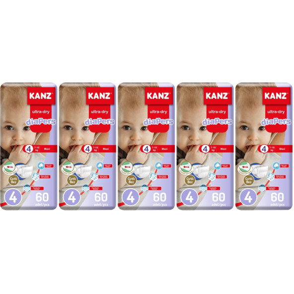 Kanz 4 Numara Bebek Bezi 4-60 300 Adet ürün görseli 1