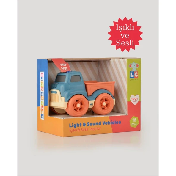 Let's Be Child Sesli ve Işıklı Minik Pikap 31016 Lacivert - Turuncu Kasalı, Çocuklar İçin Oyuncak Pikap ürün görseli 1