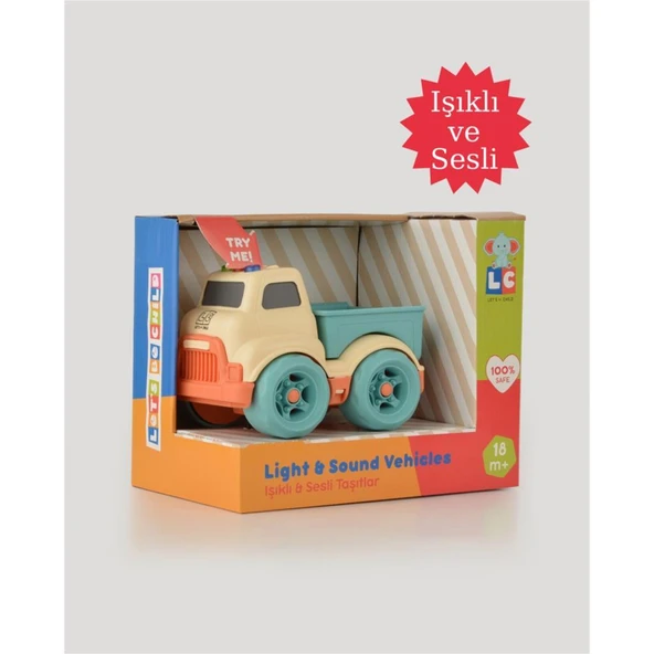 Let's Be Child Sesli ve Işıklı Minik Pikap 31016 Bej - Turkuaz Kasalı, Çocuklar İçin Oyuncak Pikap ürün görseli 1
