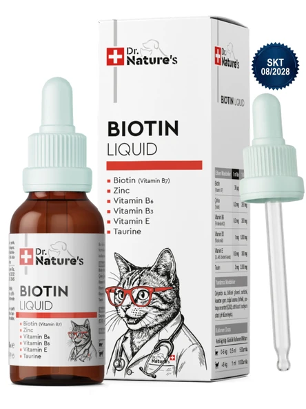 Kedi Tüy Damlası 50 ml – Biotin ve Çinko İçeren Sıvı Deri & Tüy Vitamini ürün görseli 1