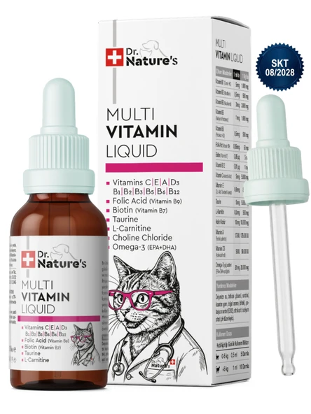 Kedi Multivitamin Likit 50 ml – Taurin ve Omega-3 İçeren Günlük Vitamin Desteği ürün görseli 1