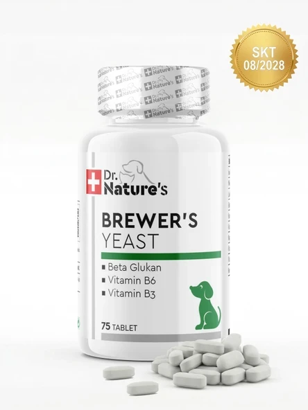 Brewers Yeast (Bira Mayası) 75 Tablet – Kedi ve Köpekler İçin Deri ve Tüy Desteği ürün görseli 1