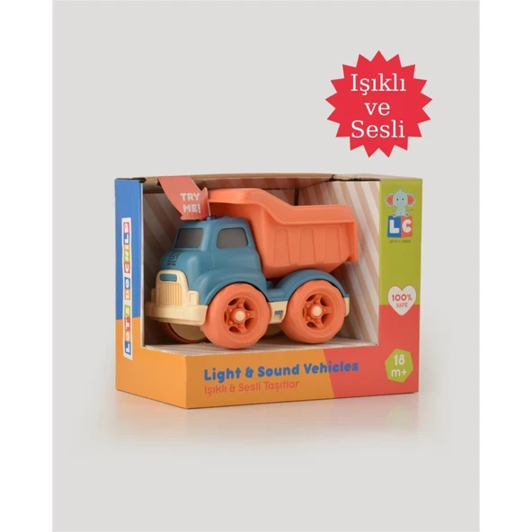 Let's Be Child Sesli ve Işıklı Minik Kamyon 31016 Lacivert - Turuncu Kasalı, Çocuklar İçin Oyuncak Kamyon ürün görseli 1