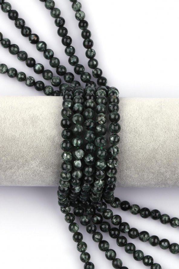 Serafinit ( Seraphinite ) Doğal Taş Dizi 6 mm Küre Kesim ürün görseli 1