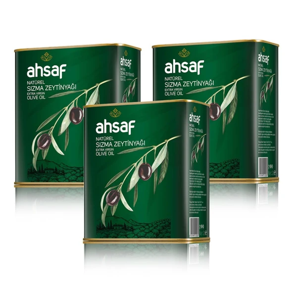 Ahsaf Natürel Sızma Zeytinyağı 2L-Teneke (3'lü Ekonomik Paket) ürün görseli 1