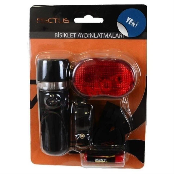 T.Concept Pilli Bisiklet Ön Arka Far Stop Lambası Seti - Resim 2